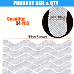 24pcs Clear Non Slip Strip Stickers for Bathroom Floor and Shower