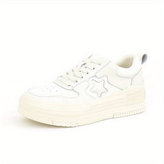 Women's Star Graphic Board Shoes Lace Up Thick Sole Versatile Flat Shoes