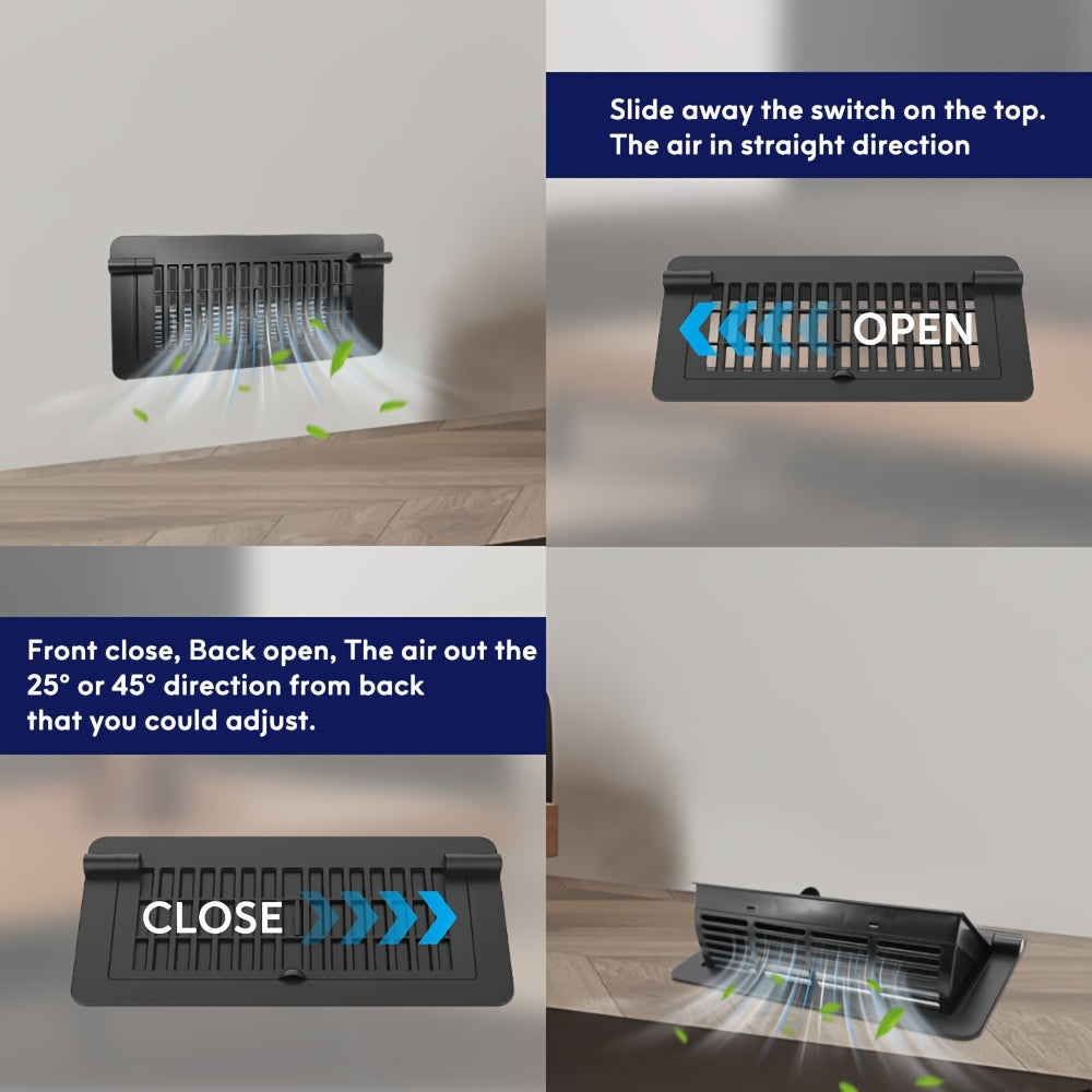 2pcs Floor Vent Covers 10x25.4 cm Air Vent Deflectors for Home Office Ceiling
