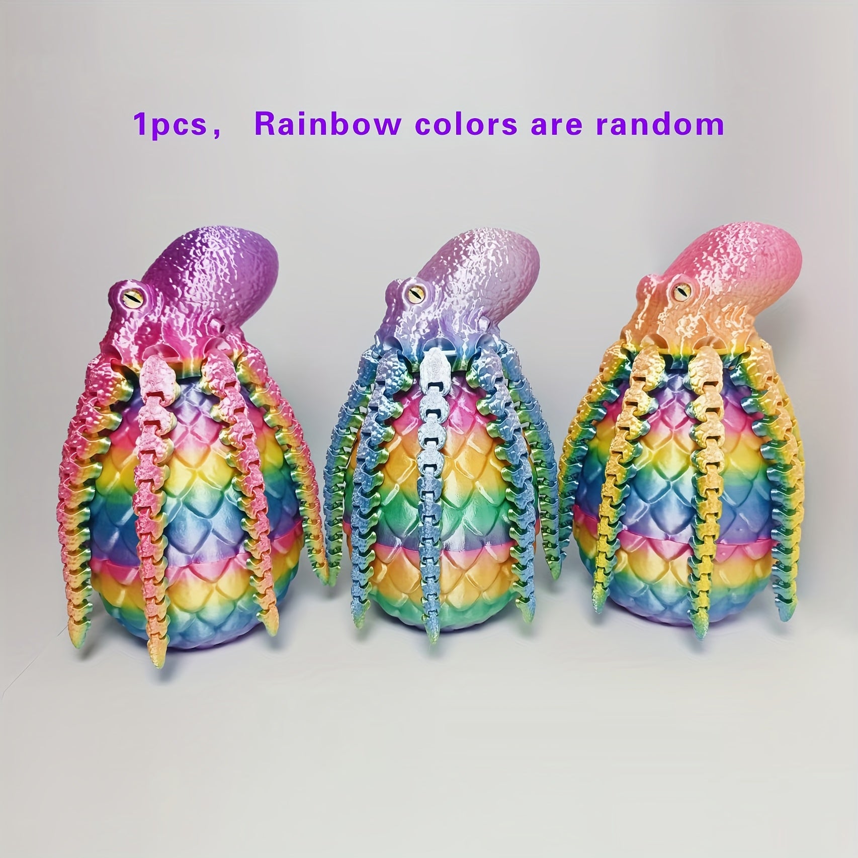 Colorful 3D Printed Octopus Mystery Gift with Octopus Dragon Eggs