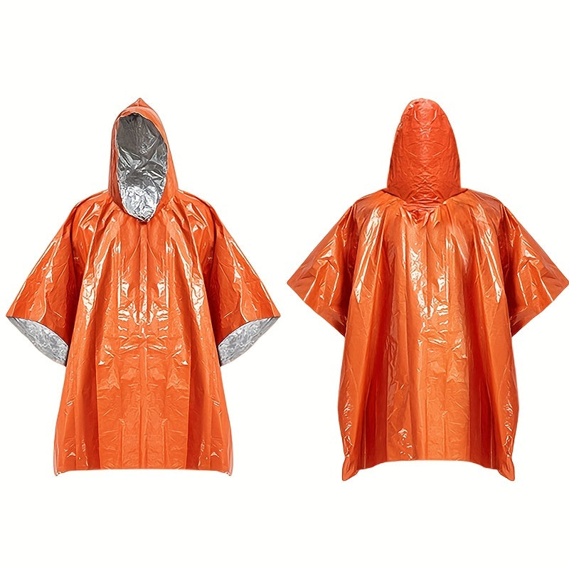 Emergency Rain Poncho with Hood and Thermal Blanket