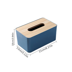 Nordic Style Plastic Tissue Box with Wooden Cover