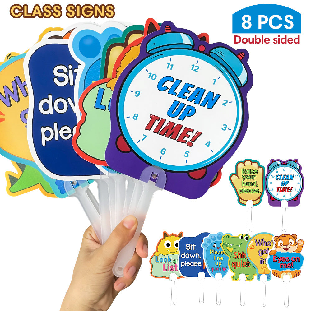 Classroom Rules Paddle Set - Teacher Action Signs - Educational Aids