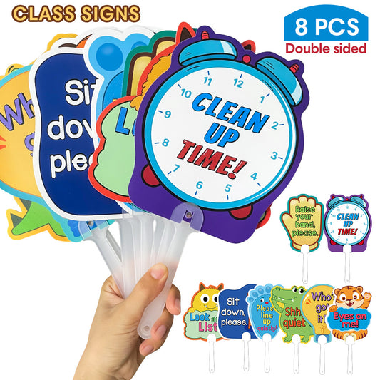 Classroom Rules Paddle Set - Teacher Action Signs - Educational Aids