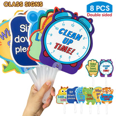 Classroom Rules Paddle Set - Teacher Action Signs - Educational Aids