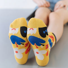 10 Pairs Floral Print Socks Women's Stockings