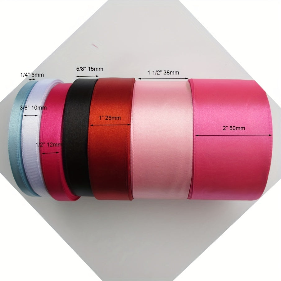 25 Yards Solid Satin Ribbon Party Christmas Wedding Bow DIY Decoration