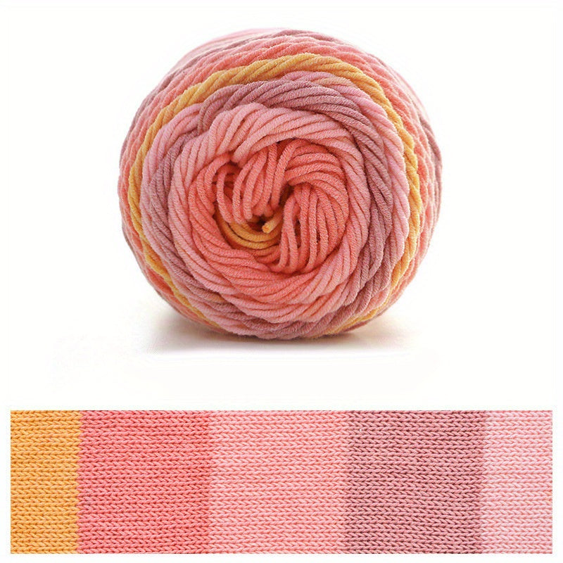 Multicolor Rainbow Yarn 5 Stranded DIY Knitting Crocheting Doll Pillow Blank