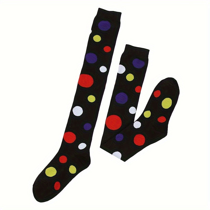 Men's Over The Knee High Polka Dot Socks