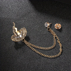 Vintage Men's Suit Brooch with Tassel Diamond Set