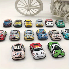 4pcs Mini Pull Back Cars Plastic Car Toy Set For Kids Birthday Party