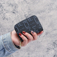 Vintage Letter Pattern Short Wallet Zipper Coin Purse Classic Card Case