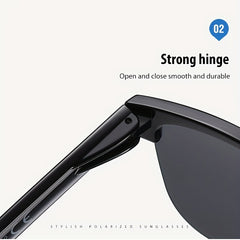 Polarized Round Sunglasses Vintage Half Frame UV400 Protection Outdoors