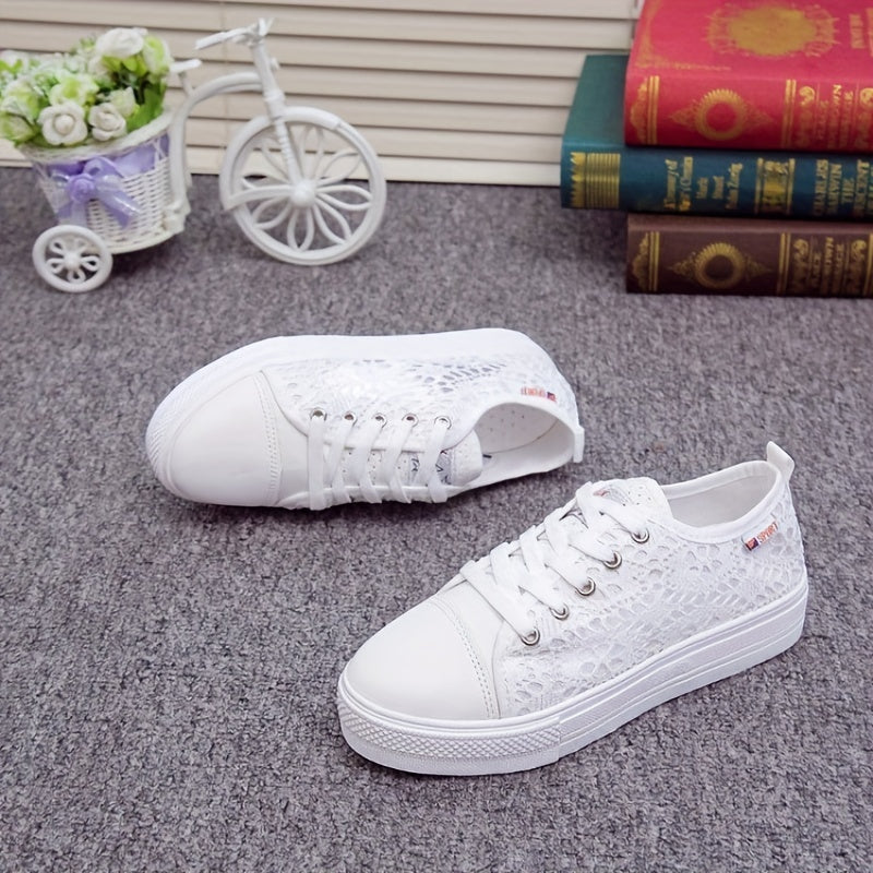 Women's Platform Lace Sneakers Low Top Shoes