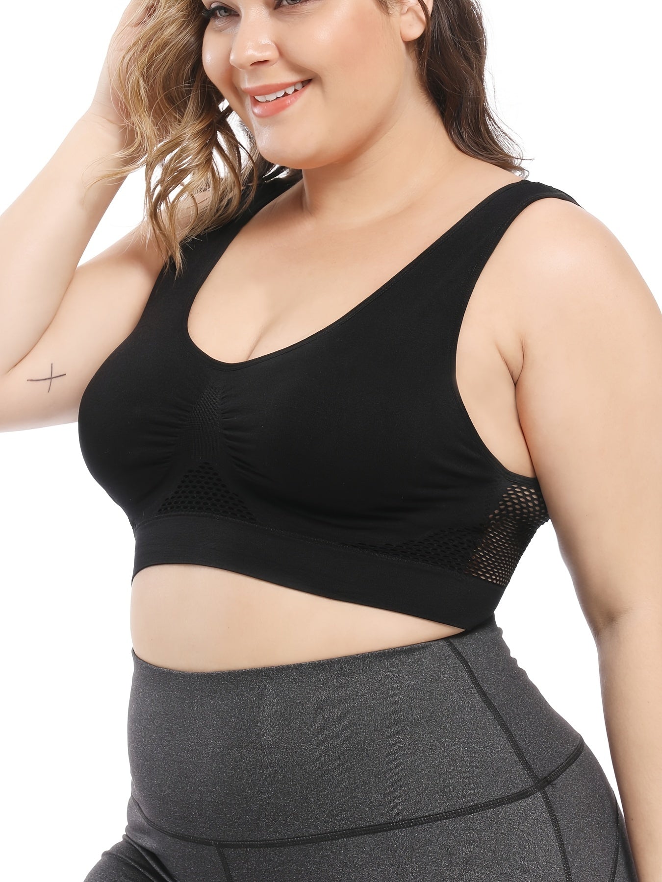 5 Pack Plus Size Casual Bras Set Solid Seamless Wireless Supporting