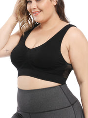5 Pack Plus Size Casual Bras Set Solid Seamless Wireless Supporting