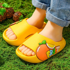 Cartoon Fruit Girls Slippers Comfortable Breathable Non slip Indoor Bathroom