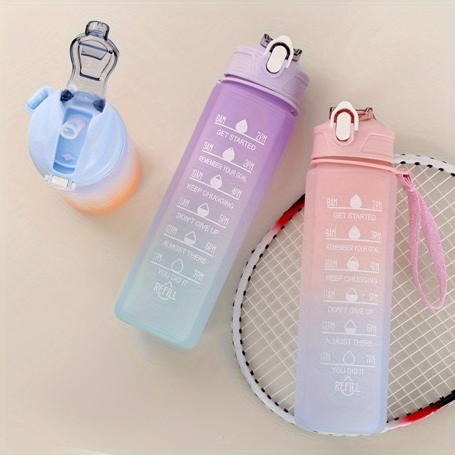 Gradient Large Capacity Sports Water Bottle Portable Plastic Cup