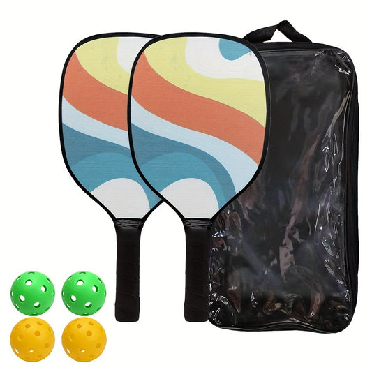 Wood Pickleball Paddles & Balls Set Outdoor Sports Training Racket