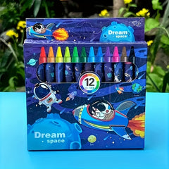 Dreamy Starry Sky Painting Set with 12 Crayon Pencils