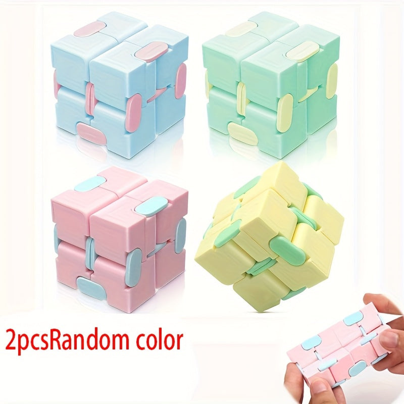 4pcs Infinite Flip Cube Puzzle Toy Stress Relief 3D Cube Pink