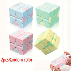 4pcs Infinite Flip Cube Puzzle Toy Stress Relief 3D Cube Pink