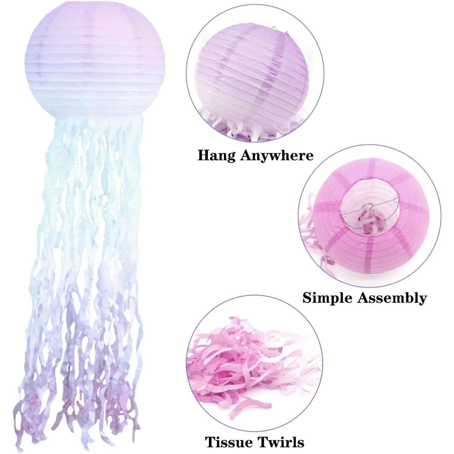 Jellyfish Lantern DIY Strap Beard Gradient Lantern Museum Decor Supplies