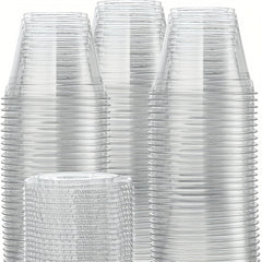 9 oz Clear Plastic Cup with Lid - Disposable and Crack Resistant