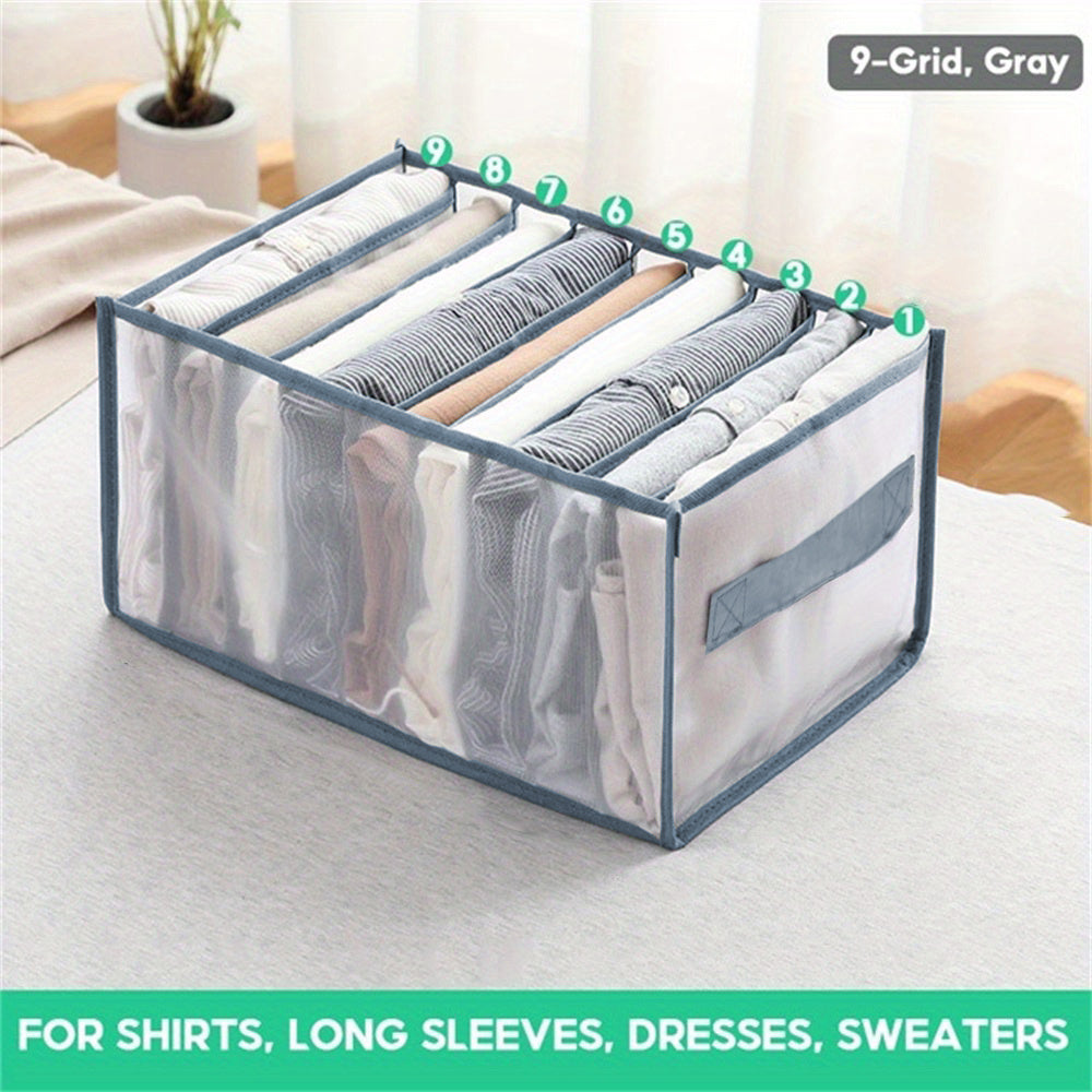 7 9 Grid Mesh Closet Shelf Organizers Jeans Wardrobe Clothes Organizer