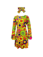 Flared Sleeve Round Neck Plus Size Party Dress