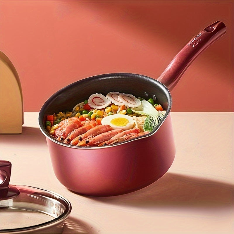 1qt Nonstick Saucepan with Glass Lid Induction Ready
