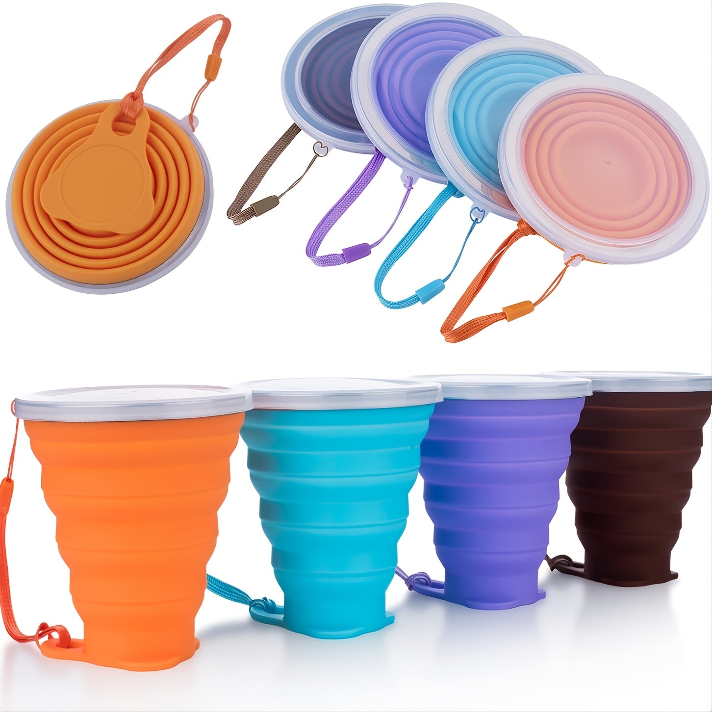 Collapsible Silicone Travel Cup with Lid