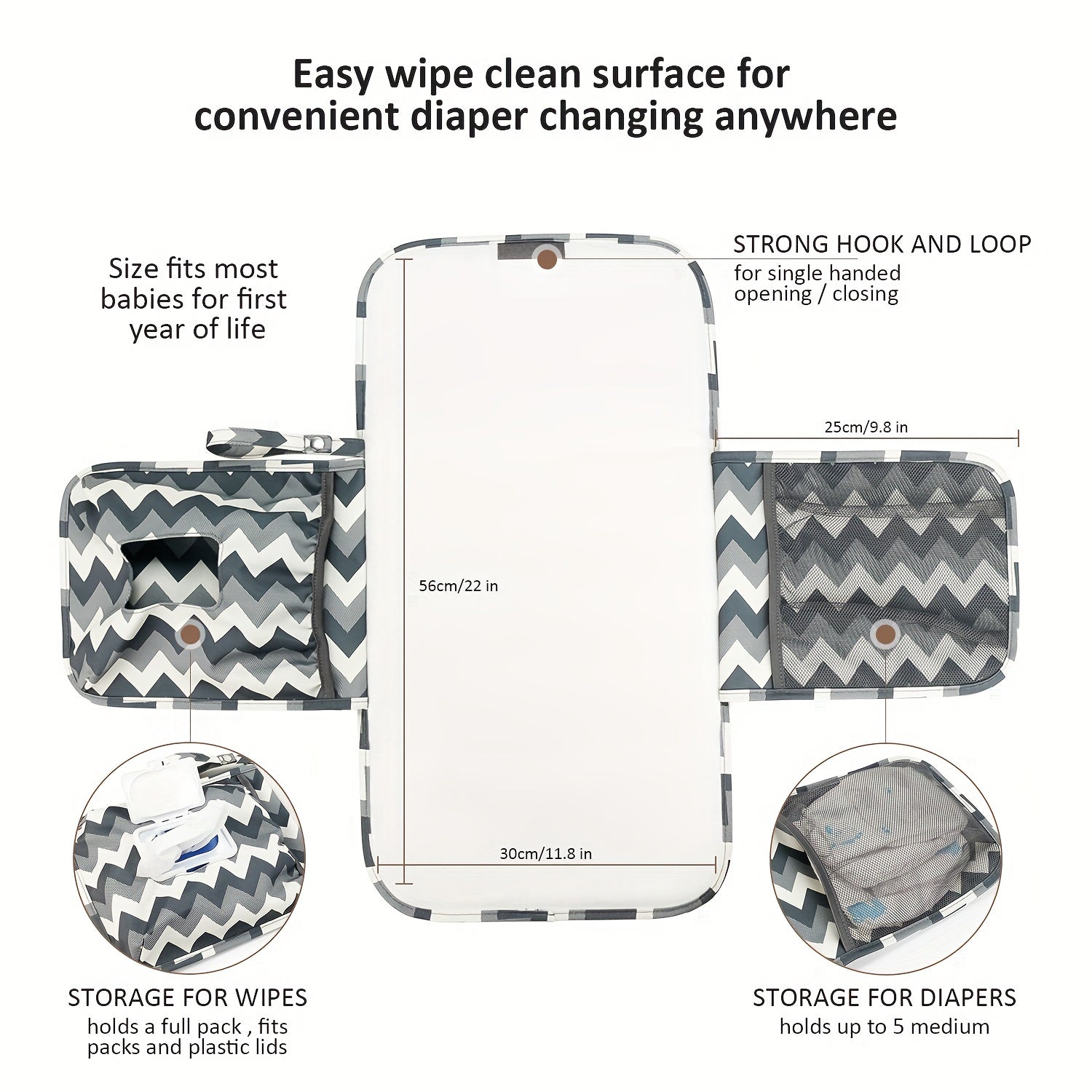 Waterproof Diaper Pad Mother Baby Travel Portable Pad Wipes Bag