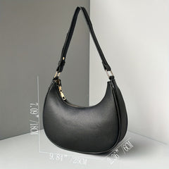 Solid Crescent Bag Minimalist Underarm Bag