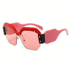 Y2K Semi Rimless Sunglasses UV400 for Cycling Beach Party Club