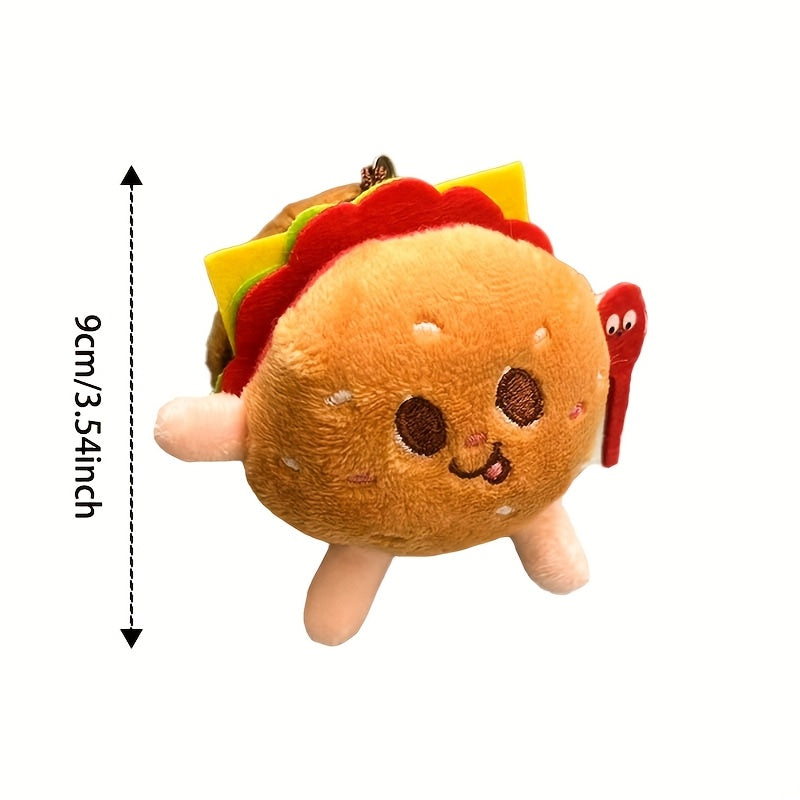 Cute Hamburger Keychain Brown Stuffed Animal Heart Stars Backpacks Couples Organ