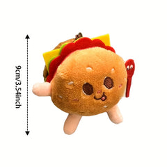 Cute Hamburger Keychain Brown Stuffed Animal Heart Stars Backpacks Couples Organ