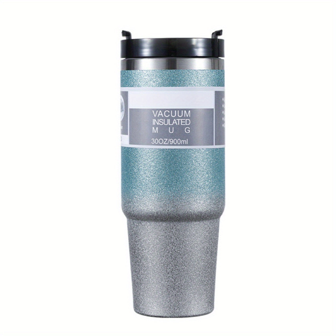 30oz Gradient Stainless Steel Thermal Cup Double Straw Personality Car Handy Cup