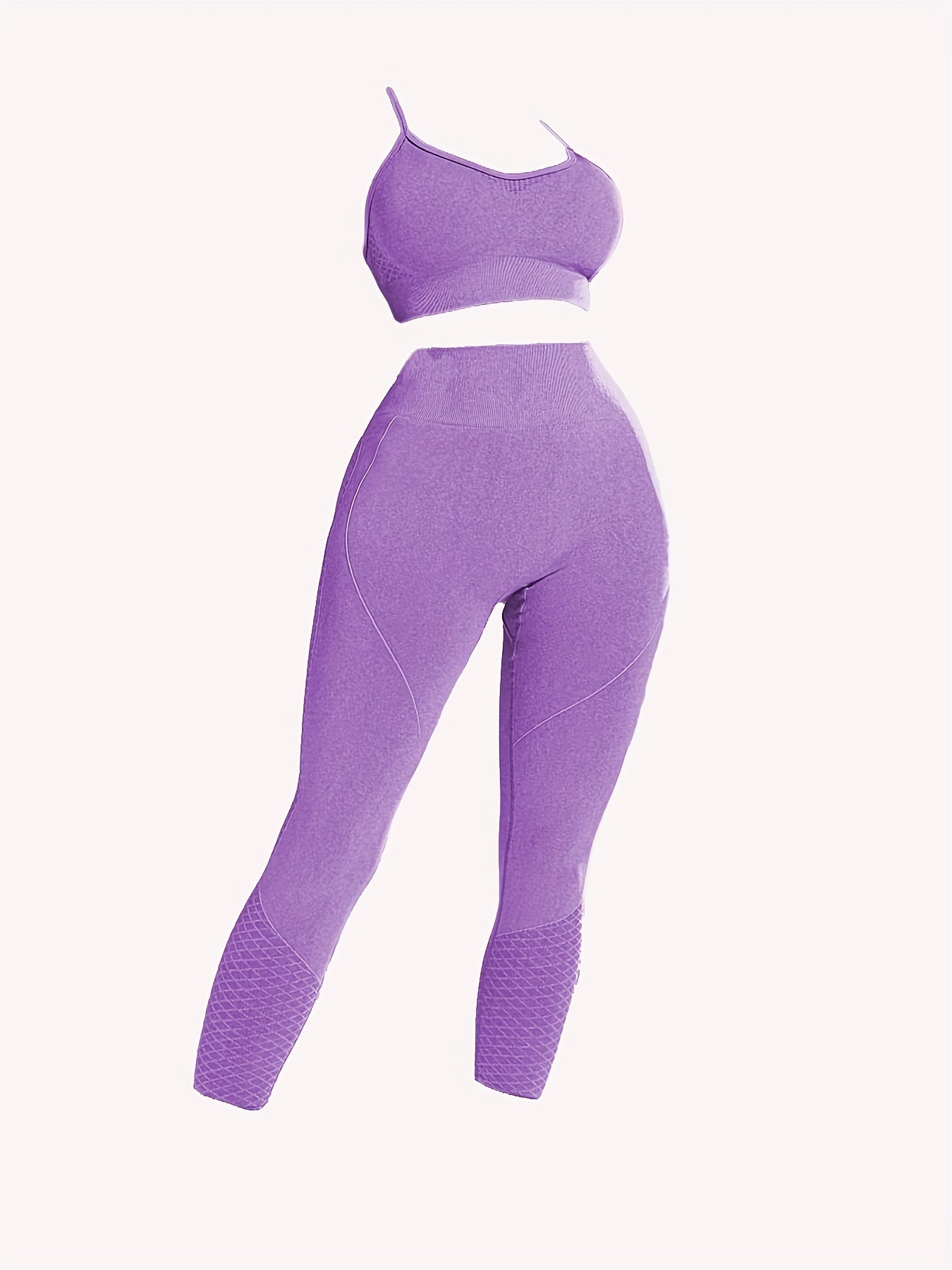 Argyle Pattern Cami Bras & Butt Lifting Leggings 2pcs Set