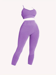 Argyle Pattern Cami Bras & Butt Lifting Leggings 2pcs Set