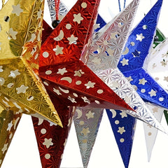 Laser Cut 3D Star Pendant Decoration Pack for Festive Celebrations