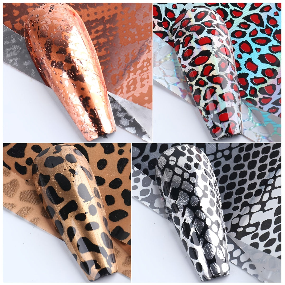 10 Sheets Leopard Nail Foils For Nail Art Decoration