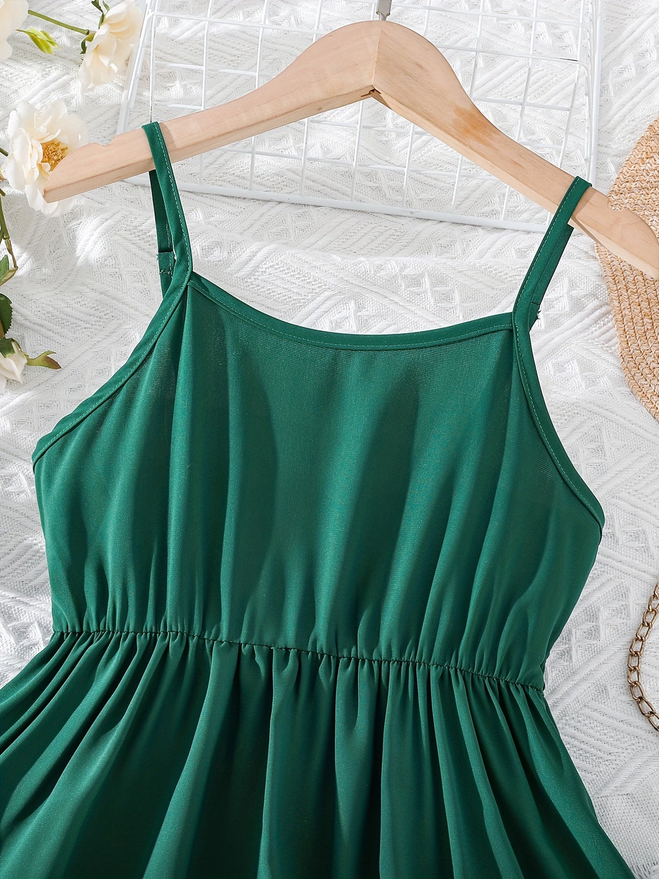 Girls' Elastic Waist Swing Cami Dress For Party Going Out
