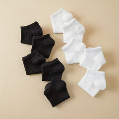 10 Pairs Ribbed Ankle Socks Women's Stockings