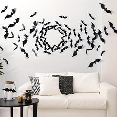 60 Halloween Bat Decorations 4 Sizes Realistic Scary Bat Stickers Home Decor