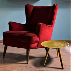 Golden Polka Dot Side Table for Living Room Corner