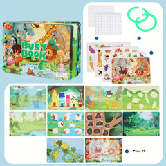 Interactive Quiet Book with Reusable Stickers - Educational Toy