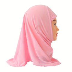 Girls Mesh Worship Hat Arabian Hijab For 2-8 Yrs