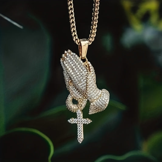 Praying Hands Pendant Necklace Lucky Pendant Jewelry