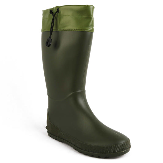 Waterproof PVC Flat Rain Boots Lightweight Comfortable Drawstring Shoes